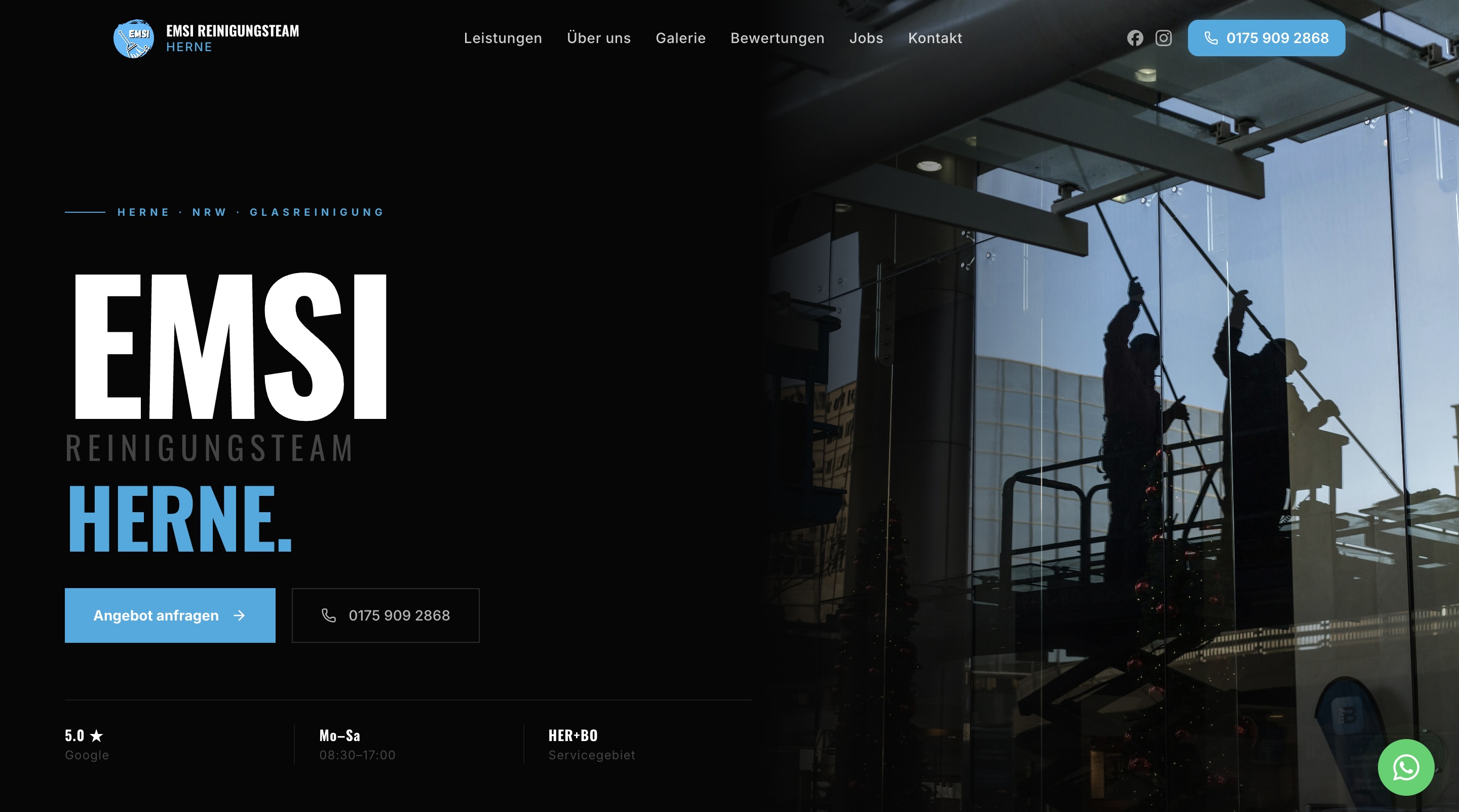 EMSI Reinigungsteam Herne – Website Hero