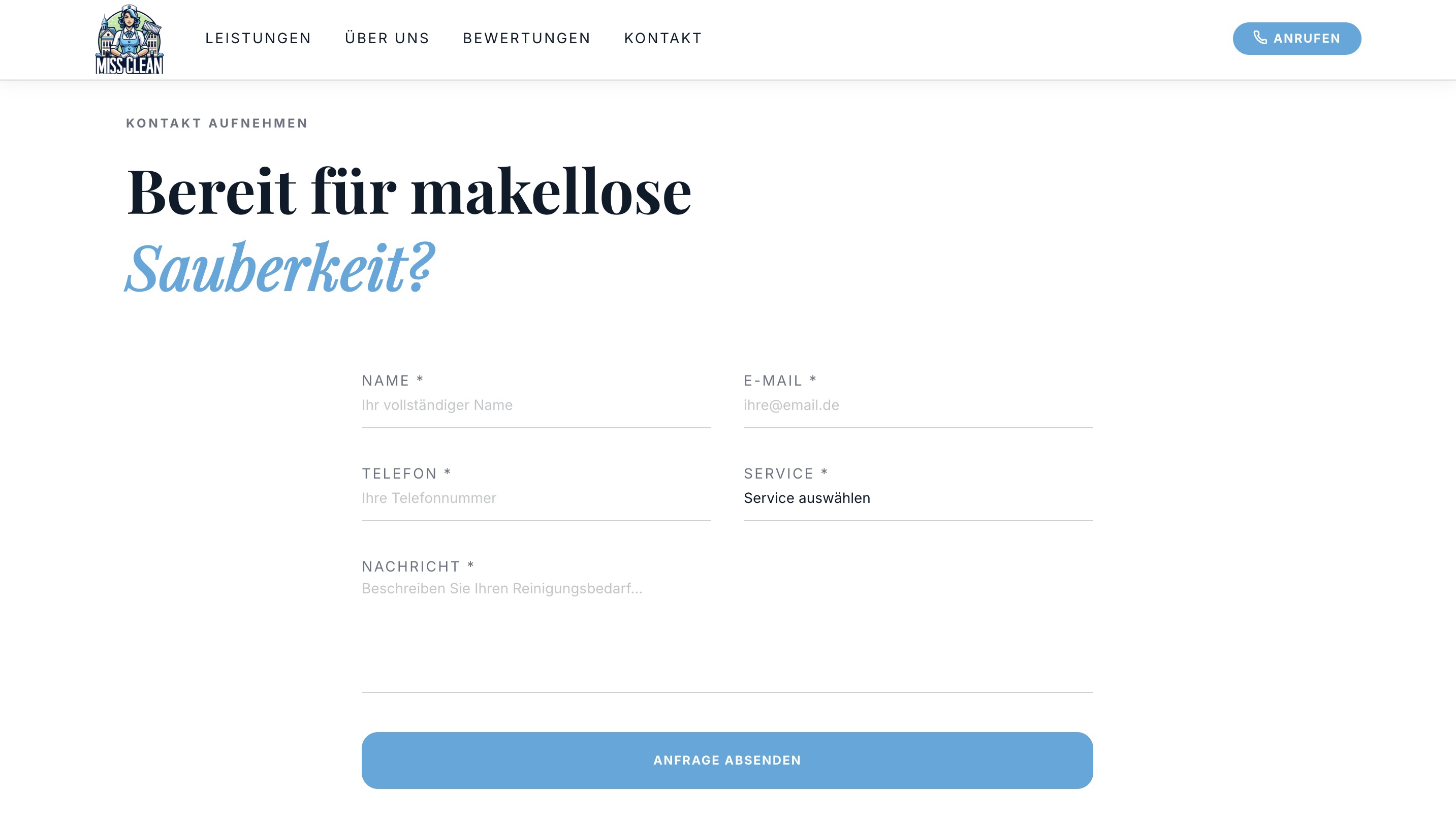 Miss Clean Bochum – Kontaktformular