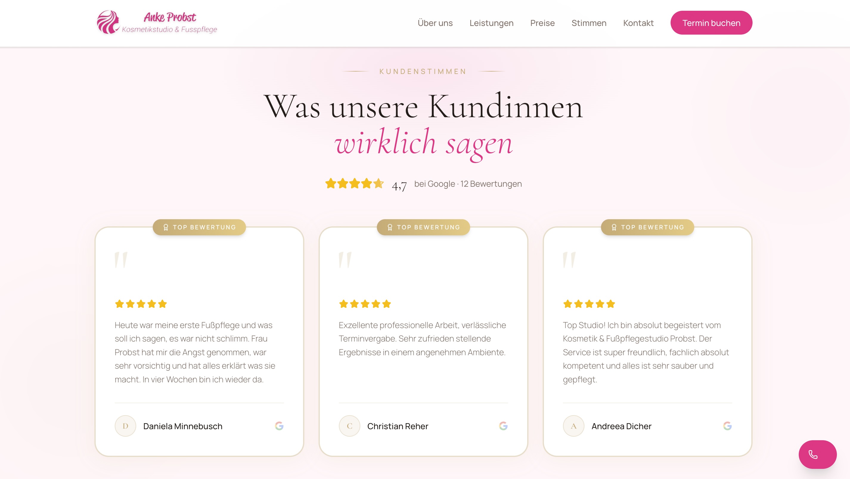 Anke Probst – Google Kundenstimmen 4,7 Sterne